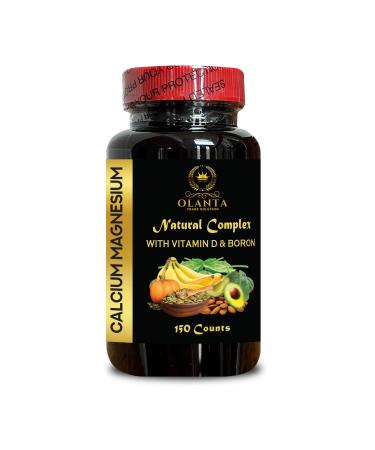 Calcium Magnesium Complex with Vitamin D & Boron High Absorption Mineral Blend - Bone Support Supplements - Calcium Magnesium Plus Boron Capsules - 1 Bottle 150 Capsules