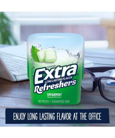 Wrigleys Extra Refreshers Spearmint Sugar Free Chewing Gum 40 Piece Tub - Buy Online on GoSupps.com