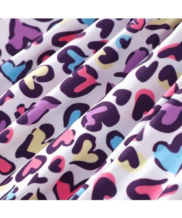 Girls Summer Dresses - Short Sleeve Dinosaur Leopard Print A-Line Toddler Outfit | A-purple 3-4T - Buy Online on GoSupps.com