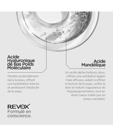 REVOX B77 - Just Mandelic Acid 10% + HA 30 ml Exfoliant Doux Visage l Acide Mand lique et HA Hydrate Am liore l lasticit Lisse Unifie le Teint et Pr vient les Signes de l ge - Buy Online on GoSupps.com