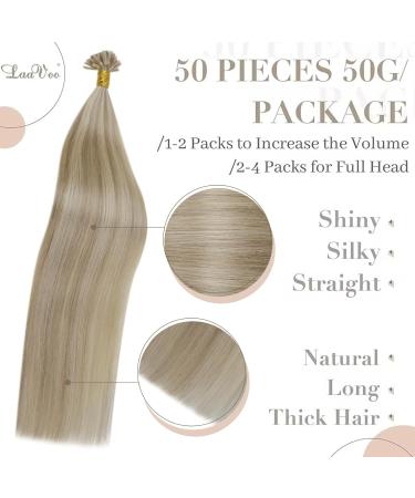 LAAVOO U Tip Real Hair Extensions - Blond Highlight 50cm Pre-Bonded #16/22 - 1g/S 50g - Premium Quality  - Buy Online on GoSupps.com
