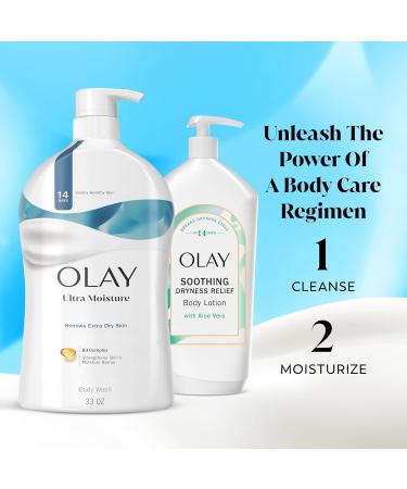Olay Body Wash for Women Ultra Moisture Renews Extra Dry Skin 24/7 Moisture Barrier Repair Hydrating Formula for Visibly Healthy Soft Skin Vitamin B3 & Hyaluronic Blend All Skin Types 35 fl oz - Buy Online on GoSupps.com