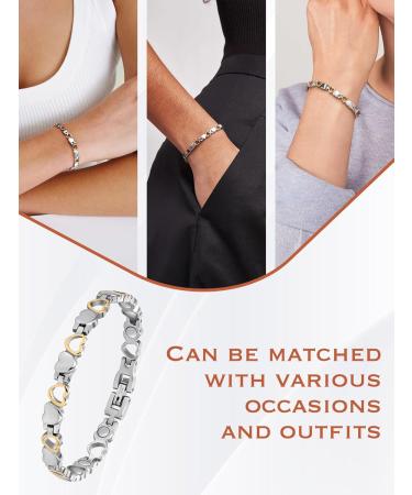 Jeracol Titanium Steel Magnetic Bracelet for Women - Adjustable Length with Sizing Tool | Ultra Strength Magnets | Ladies Magnetic Bracelet - Buy Online on GoSupps.com