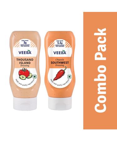 Veeba Salad Dressings Combo - Chipotle Southwest & Thousand Island 300g (Pack of 2) - Buy Online on GoSupps.com