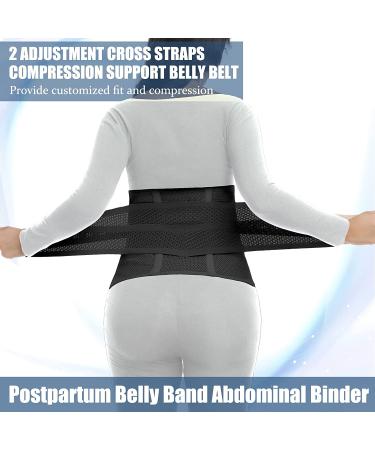 Postpartum Belly Band & Abdominal Binder | Compression Wrap Recovery Belt S/M Black - Waistline 25.5-33 - Buy Online on GoSupps.com