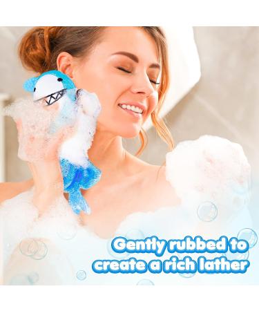 Kids Animal Bath Loofah Sponge - Gentle Exfoliating Body Scrubber for Children - Bath and Shower Mesh Loofah Pouf - Buy Online on GoSupps.com