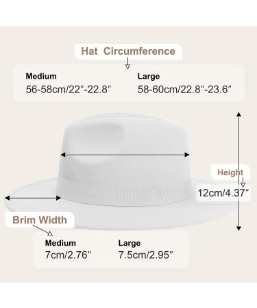 KUJUHA Two Tone Wide Brim Fedora Hat | White Rancher Hat for Men/Women - Large/X-Large - Buy Online on GoSupps.com