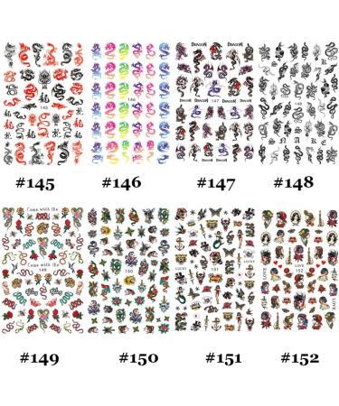 Nails Art Decoration Nail Decals Self Adhesive Chinese Dragon Snake Gothic Style Nail Stickers 3D Black(148) - Buy Online on GoSupps.com