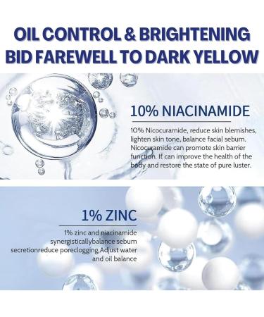 10% Niacinamide Serum+ 1% Zinc Serum Niacinamide Face Serum Niacinamide and Zinc Face Moisturiser Anti Aging & Wrinkle Face Serum Tackles Blemishes Minimises Pore Face Serum for Women Skincare Serum - Buy Online on GoSupps.com