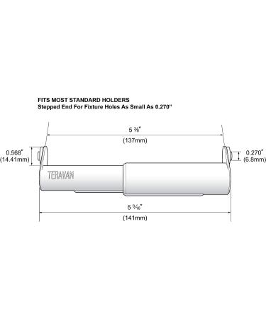 Teravan Standard Toilet Paper Extender - Fits Double and Triple Rolls, Easy to Use - Silver/Chrome - Buy Online on GoSupps.com