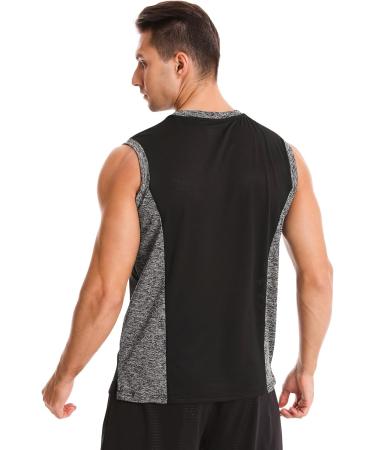 Vislivin Men's Sports Tank Top - Fitness Sleeveless Gym Undershirt in XL Dark Grey/Wine Red/Gray - Buy Online on GoSupps.com