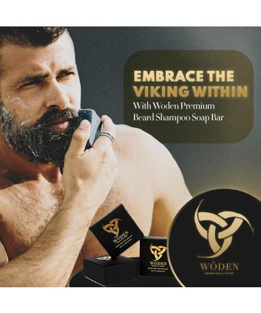 Woden's Blessed Seed Premium Beard Shampoo Soap Bar - 120g of All-Natural Moisturizing and Nourishing Ingredients with Blackseed Oil and Activated Charcoal - Groom Like a Viking - Buy Online on GoSupps.com