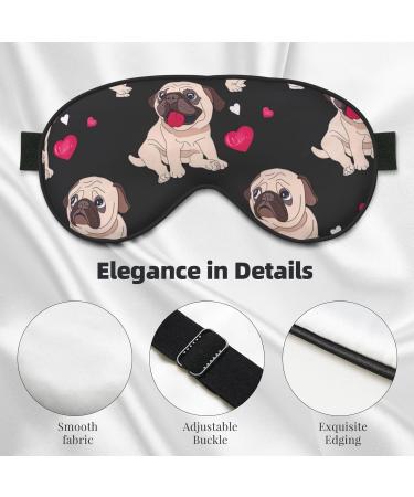 Cute Pug Print Unisex Eye Mask | Soft Adjustable Sleeping Face Mask for Relaxation - Buy Online on GoSupps.com