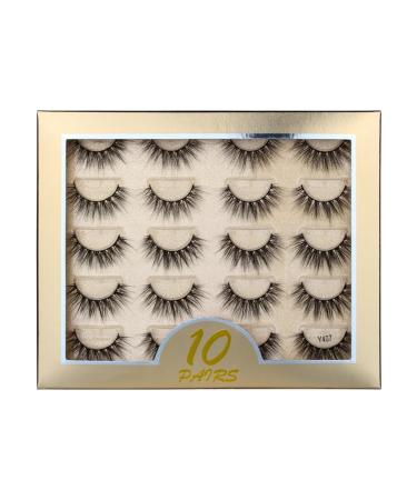 UAMOU 50/100/300pairs Natural Mink Eyelashes Faux 3d Mink lashes Strip Thick Dramatic False Eyelashes Extension Makeup Cils Cheerfully (Color : Y407 Size : 20 boxes)