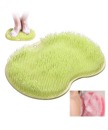Slip-proof silicone massage pad back scrubber foot brush W scher Massageger Dusche with suction cup silicone massage cleaner relaxing cleaning peeling massages your back (green)
