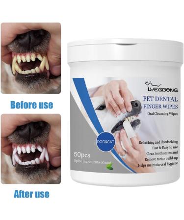 Richolyn Dog Teeth Cleaning Towels | 50 Pieces | Freshens & Cleans Dog Teeth - Ideal for Dogs & Cats - Buy Online on GoSupps.com