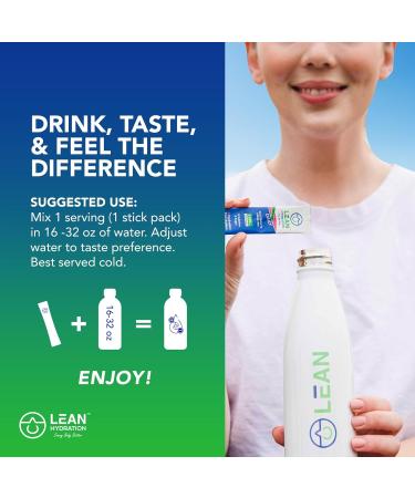 LEAN Hydration Natural Electrolyte Immune Formula - Boost Immunity and Stay Hydrated with Zero Sugar and No Artificial Flavors or Sweeteners 15 ct Packets (Raspberry Lemonade) - Buy Online on GoSupps.com