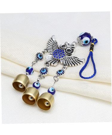 DOITOOL 1pc Owl Pendant Home Accents Decor Car Decoration Hanging Home Wall Ornament Beadwork Devil Eye Yoga Blue 25x6.8cm - Buy Online on GoSupps.com