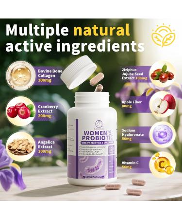 Women's Probiotics for Vaginal* pH Balance with Lactobacillus & Prebiotics & Collagen & Cranberry Womens Probiotic for Vagina* Digestion* & Immunity* Gluten Free 120 Capsules 120 Count (Pack of 1) - Buy Online on GoSupps.com