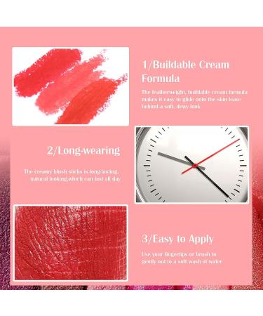 U-Shinein 3-in-1 Cream Blush Stick Kit - Long-Lasting Lip and Cheek Tint - Waterproof Multi-Use Makeup Stick - Natural Matte Finish - Hydrating Formula - Color 01 - Buy Online on GoSupps.com