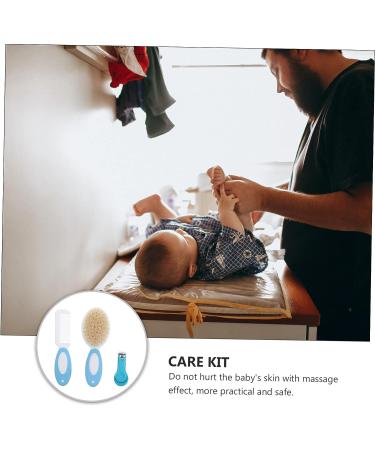 3pcs Wool Brush Wooden Hair Brush Baby Grooming Kit for Newborn Girls & Boys - Buy Online on GoSupps.com