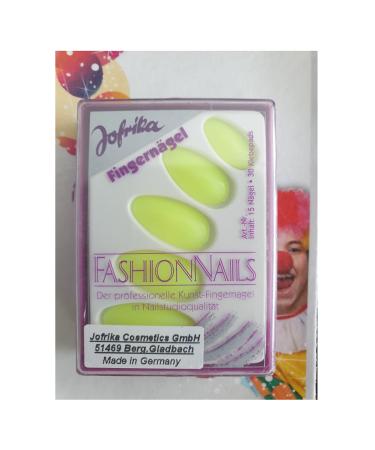 narrenkiste Ri16816 neon yellow ladies fashion nails fingernails with adhesive pads