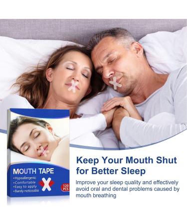 120pcs Anti Snoring Mouth Tape Strips for Better Sleep - Reduce Snoring & Mouth Breathing, Develop Nasal Breathing Habits - Buy Online on GoSupps.com