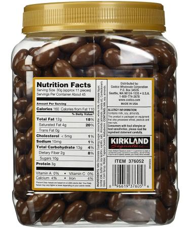Kirkland Signature Milk Chocolate Roasted Almonds - 48 Ounce (3 lb) Pack - Delicious Chocolate Almonds - Buy Online on GoSupps.com