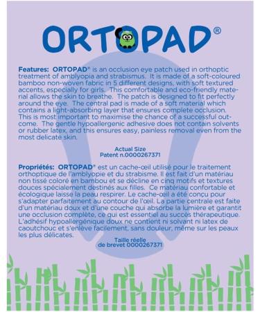 Ortopad Soft Bamboo Girls Eye Patches | 50/Box - Medium Size (2-4 yrs) with Textured Accents - International Shipping Available - Buy Online on GoSupps.com