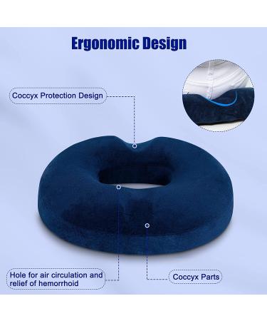 LITSPOT Donut Seat Cushion Pillow - Orthopedic Sitting Cushion for Hemorrhoid Tailbone Coccyx Sciatica Pain  Memory Foam Lifting Chair Pad for Office  Home  Train(Blue) - Buy Online on GoSupps.com