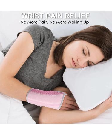 Night Wrist Sleep Support Splint for Carpal Tunnel Pain Relief - Pink S/M Right Hand - Buy Online on GoSupps.com