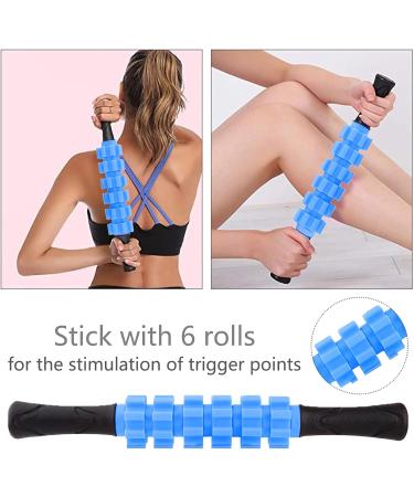 Frasheng 5-in-1 Fascia Roll Set | Foam Scooter Massage Roller Stick Fascia Ball Resistance Tapes & Storage Bags | Blue Foam Roller for Muscle Training - Buy Online on GoSupps.com