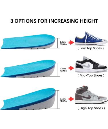 Aikowener Silicone Heel Lift Inserts - 1 Inch Height Blue Heel Cup Pads for Heel Ankle Pain & Spurs - Massaging Gel Cushion for Women/Men - Buy Online on GoSupps.com