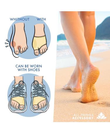 Bunion Support Sleeve with Silicone Gel Pads - 2 Pack Toe Protectors for Big Toe Pain Relief (S-M US 6-10) - All Things Accessory - Buy Online on GoSupps.com