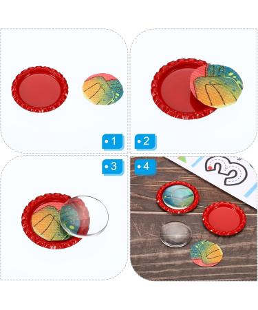 PATIKIL 1 Inch Flat Decorative Bottle Caps 50 Pack Craft Bottle Pendant Trays Double Sides Printed for DIY Pendants Craft Scrapbooks Dark Pink - Buy Online on GoSupps.com