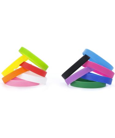 MoMolly Silicone Wristbands Rubber Bracelets - 12Pcs Mixed Colors Sports Bands for Women and Men - Customizable Charms - Assorted 12 Colors - Buy Online on GoSupps.com