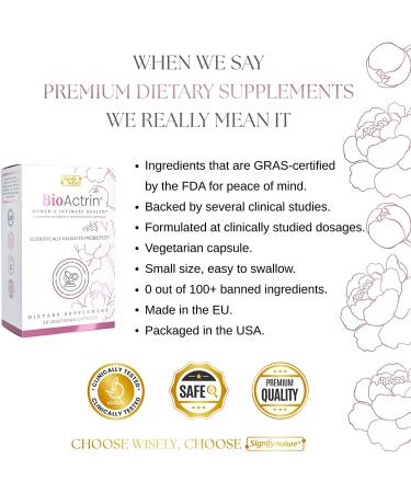 Bioactrin Yeast Infection Treatment for Women - Clinically Tested Bacterial Vaginosis Probiotics - Vaginal pH Balance & Supplements - 28 Capsules - Buy Online on GoSupps.com