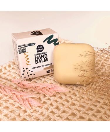 Hello Simple Solid Hand Cream - Zero Waste Vegan Hand Balm | Sustainable Natural Cosmetics | Plastic-Free & Microplastic-Free | 25g Ginger - Buy Online on GoSupps.com