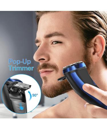 NWOUIIAY Electric Razor Shavers for Men - Wet/Dry with 3 Rotating Heads and USB Rechargeable Beard Razor - Blue - Buy Online on GoSupps.com