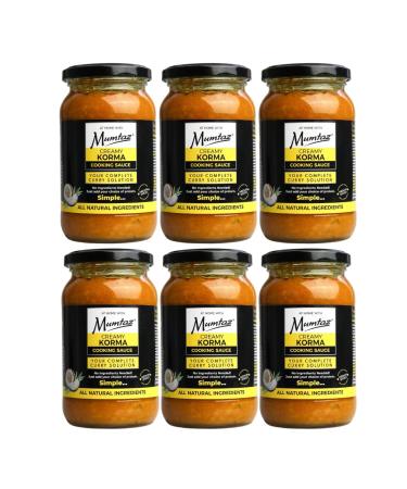 Mumtaz CREAMY KORMA Indian Curry Cooking Sauce - Pack of 6 x 350g - Restaurant Quality At Home - Serves 4-5 - Buy Online on GoSupps.com