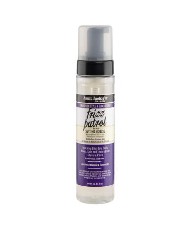 Aunt Jackie's Grapeseed Style and Shine Recipes Frizz Patrol Anti-Poof Setting Hair Mousse, Sets Curly Hair Styles in Place, 8.5 oz - Buy Online on GoSupps.com