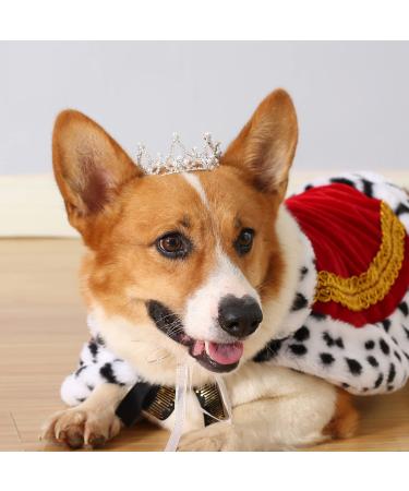 Lovelyshop Royal Bengal Tiger Crouncey Diamond Beads with Fully Styled Dog and Cat Crown for Hair Accessory - Only in Medium. Silver M