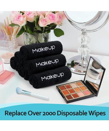HOMEXCEL Makeup Remover Cloth 6 Pack - Premium Washable Soft 13x13 Inch Towels for All Skin Types - Quick Dry Microfiber Face Towels - Black (6 Count) - Buy Online on GoSupps.com