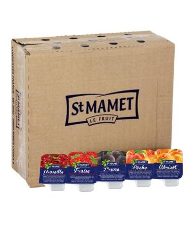 ST MAMET | 150 Trays of Strawberry Peach Apricot Plum and Currant Jelly Jam | Individual dose of 25 g to vary the pleasure