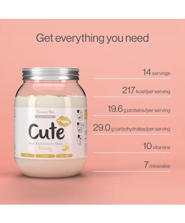 Cute Nutrition Meal Replacement Shake - Banana Flavored Protein Shake with Vitamins & Minerals - 500g + Bonus E-book | Buy online at TummyTox - Buy Online on GoSupps.com