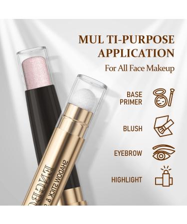 Double-ended Glitter Cream Eyeshadow Stick KQueenest Shimmer Pearl Eye Shadow Highlighter Pencil with Soft Brush Waterproof Long-lasting for Easy Eye Makeup Cosmetics 01# Pearl White - Buy Online on GoSupps.com