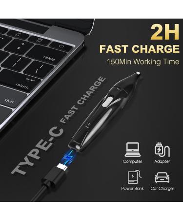 Gifnytee Nose and Ear Hair Trimmer | Professional Painless Facial & Eyebrow Clipper for Men & Women - Rechargeable Black & Blue FR909 - Buy Online on GoSupps.com