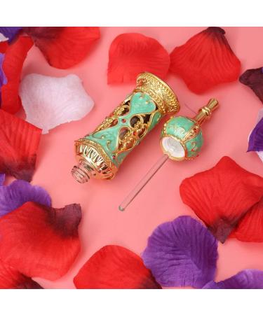 Healifty Refillable Vintage Perfume Bottles - 12ml Empty Essential Oil Container | Elegant Wedding Gifts in Gold & Green - Buy Online on GoSupps.com