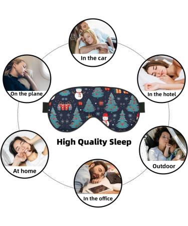 Blue Christmas Snowman Print Unisex Sleep Eye Mask | Soft Comfort Eye Shade for Travel Yoga & Shift Work - Buy Online on GoSupps.com