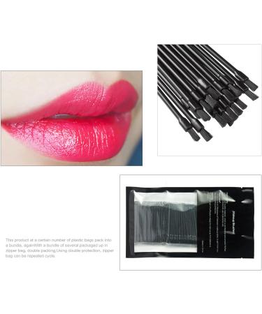 Pure Vie 100 Pieces Disposable Lip Brushes Lipstick Gloss Wands Applicator Makeup Tool Kits Black - Buy Online on GoSupps.com